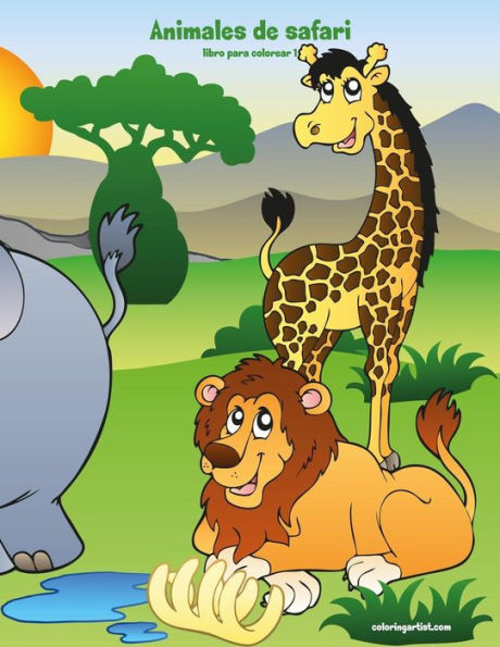 Animales de safari libro para colorear 1 (Spanish Edition)
