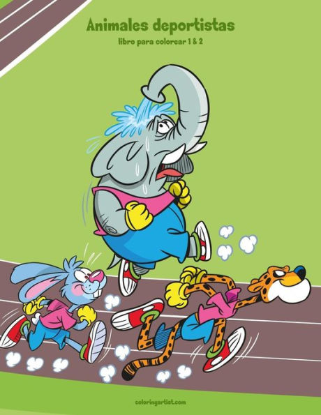 Animales deportistas libro para colorear 1 & 2 (Spanish Edition)