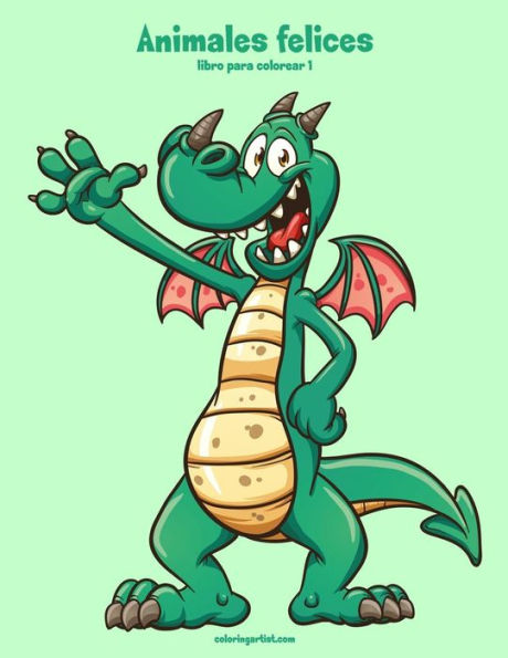 Animales felices libro para colorear 1 (Spanish Edition)