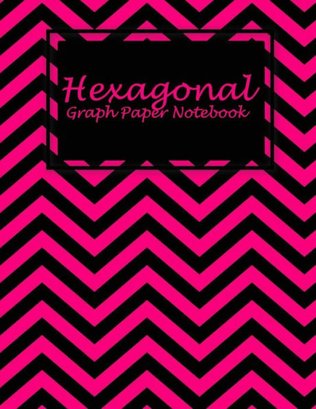Hexagonal Graph Paper Notebook : Pink and Black Book, 1/4 Inch Hexagons Graph Paper Notebooks Large Print 8.5" X 11" Game Boards Paper, Math Activities and Coloring Patterns