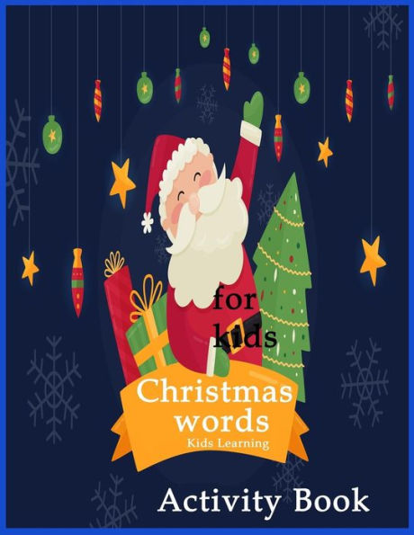 Christmas words kids learning activity book