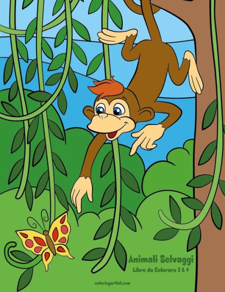 Animali Selvaggi Libro da Colorare 3 & 4 (Italian Edition)