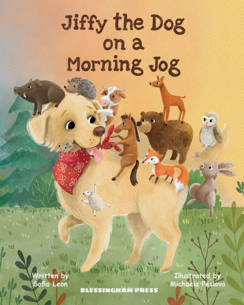 Jiffy el perro en un trote matutino