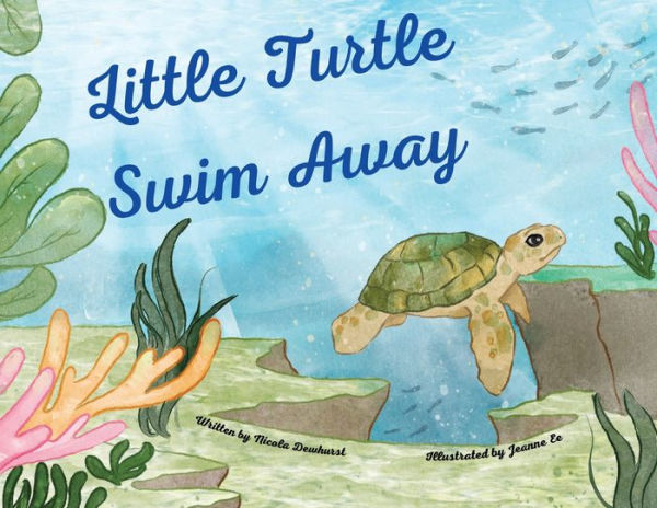 Pequeña tortuga nadando