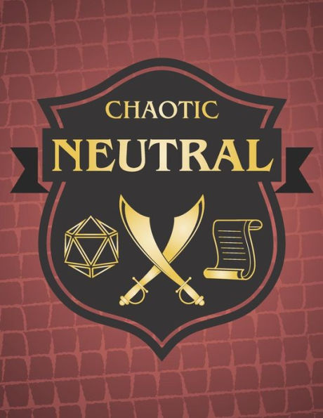 Neutral caótico: Libro de notas y mapeo temático de juegos de rol - Tema rojo oscuro