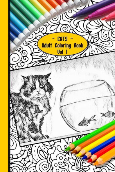 Cats Adult Coloring Book Vol 1: 90 pages of 6 x 9" glorious cats of all kinds, sizes and shapes! (ColourMeKind | Coloring Doodling Notebook)