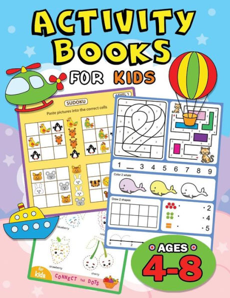 Activity books for kids ages 4-8: Easy and Fun Workbook for boys and Girls