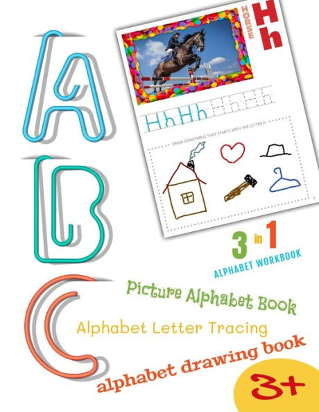 Alphabet Workbook: Letter Recognition Tracing and Drawing Large 8.5x11 28 Pages Activity Book for Toddlers and Preschoolers