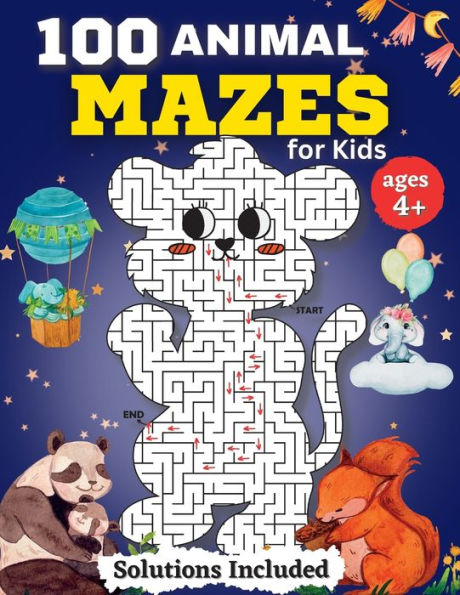 100 Animal Mazes For Kids For Kids Ages 4-8: Fun Mazes And Coloring For Preschool, Kindergarten, And School-Age Children - 9781803537153