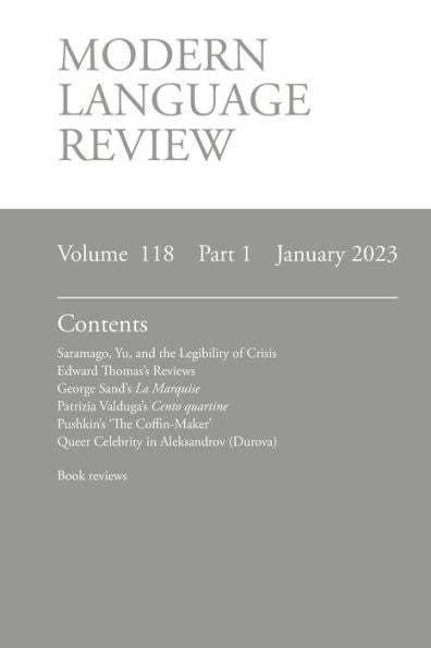 Modern Language Review (118: 1) January 2023 - 9781839542565