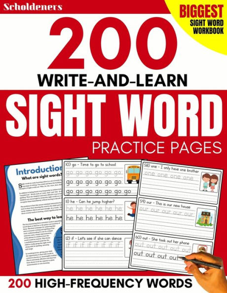 200 Write-And-Learn Sight Word Practice Pages: Learn The Top 200 High-Frequency Words Essential To Reading And Writing Success (Sight Word Books)