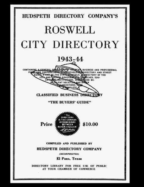 Roswell City Directory 1943-44 - 9781955087568