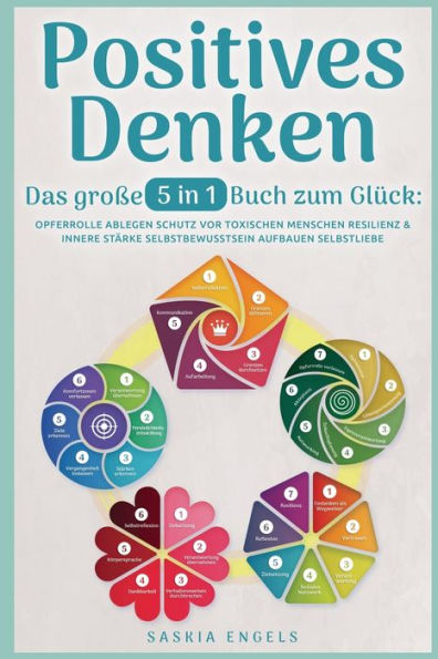 Positivos Denken - Das Große 5 en 1 Buch Zum Glück: Opferrolle Ablegen | Schutz Vor Toxischen Menschen | Resilienz &amp; Innere Stärke | Selbstbewusstsein Aufbauen | Selbstliebe Empfinden (Edición alemana)