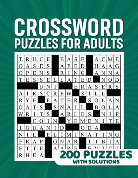 Crossword Puzzles For Adults: Cross Words Activity Puzzle Book: 200 Puzzles With Solutions