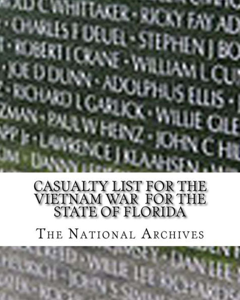 Casualty List for the Vietnam War for the State of Florida