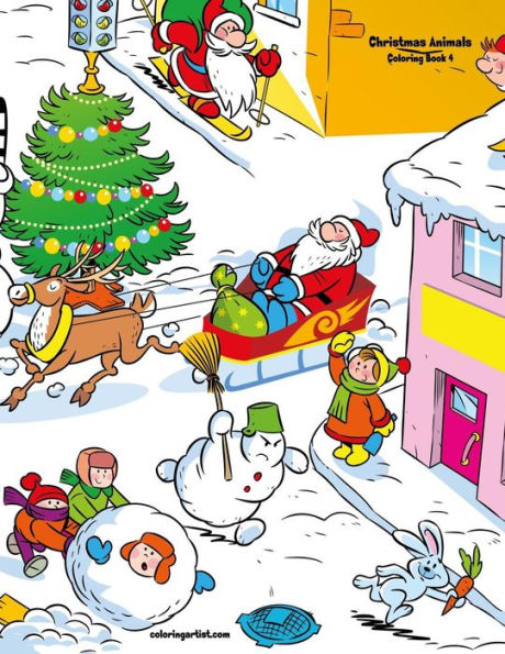 Christmas Animals Coloring Book 4