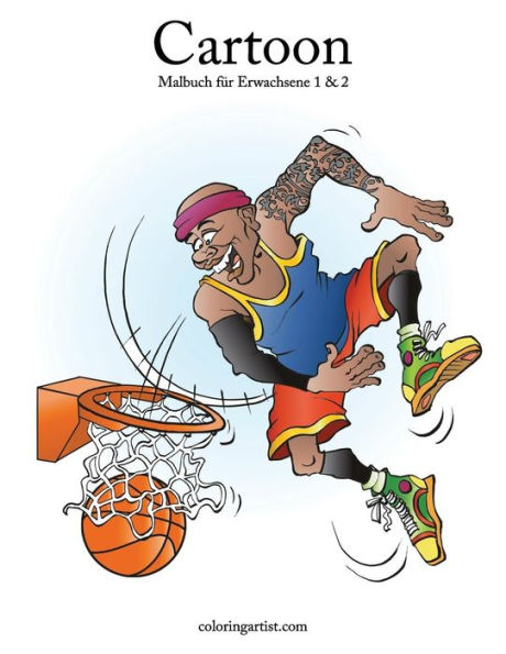 Cartoon-Malbuch für Erwachsene 1 & 2 (German Edition)