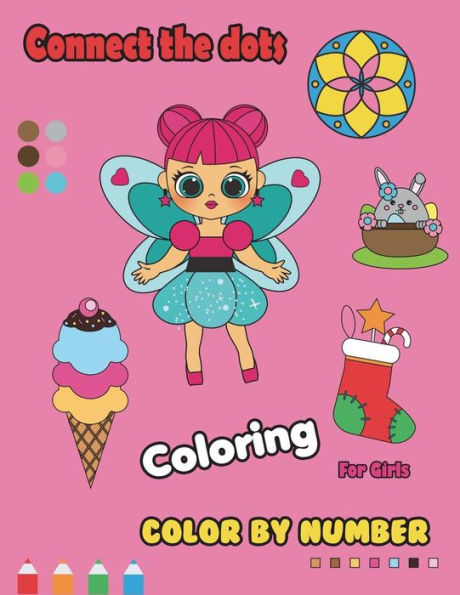 Conecta los puntos para colorear para niñas Color por número