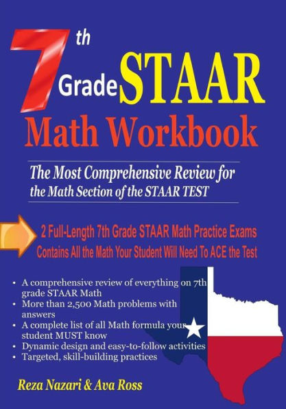 Cuaderno de ejercicios de matemáticas STAAR de séptimo grado 2018: la revisión más completa de la sección de matemáticas de la PRUEBA STAAR