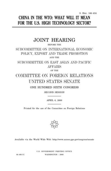 China in the WTO : what will it mean for the U.S. high technology sector?