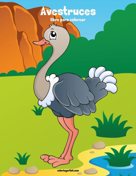 Avestruces libro para colorear 1 (Spanish Edition)
