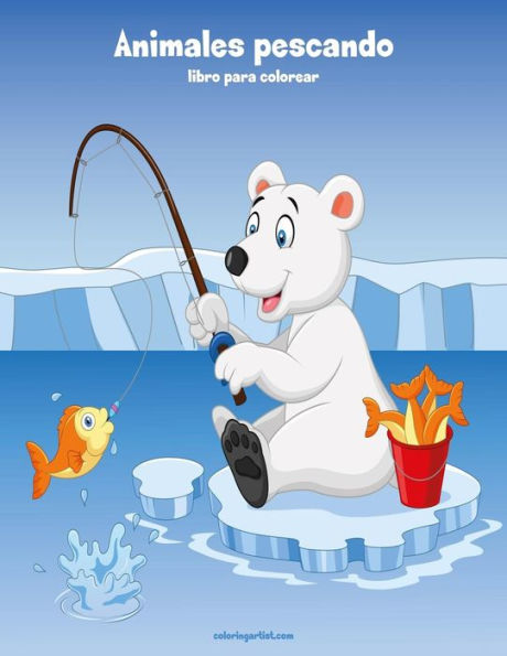 Animales pescando libro para colorear 1 (Spanish Edition)