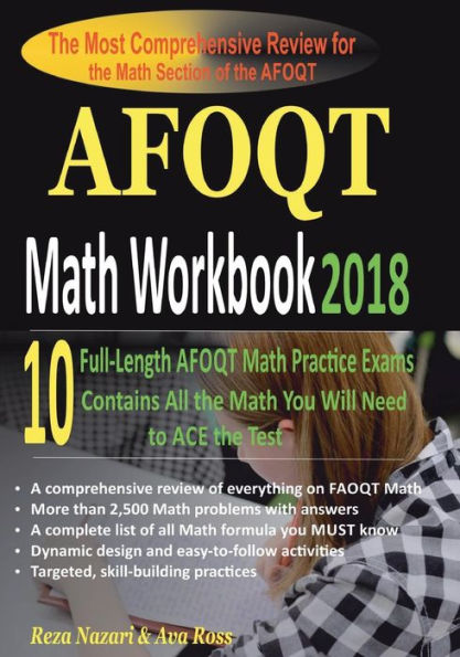 Cuaderno de ejercicios de matemáticas AFOQT 2018: la revisión más completa de la sección de matemáticas del AFOQT