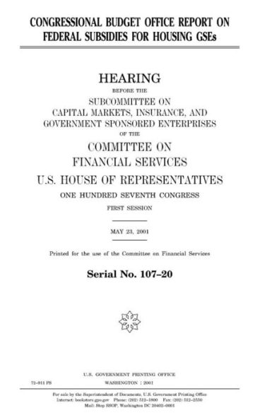 Informe de la Oficina de Presupuesto del Congreso sobre subsidios federales para GSE de vivienda