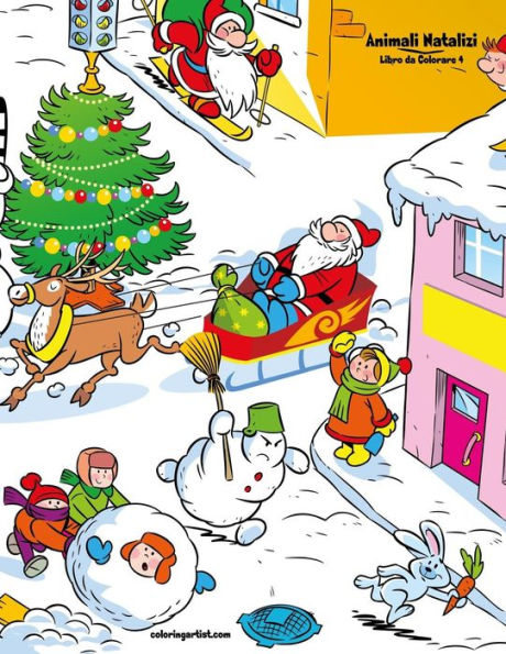 Animali Natalizi Libro da Colorare 4 (Italian Edition)