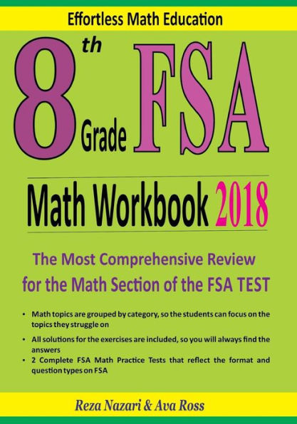 Cuaderno de ejercicios de matemáticas FSA de octavo grado 2018: la revisión más completa de la sección de matemáticas de la PRUEBA FSA