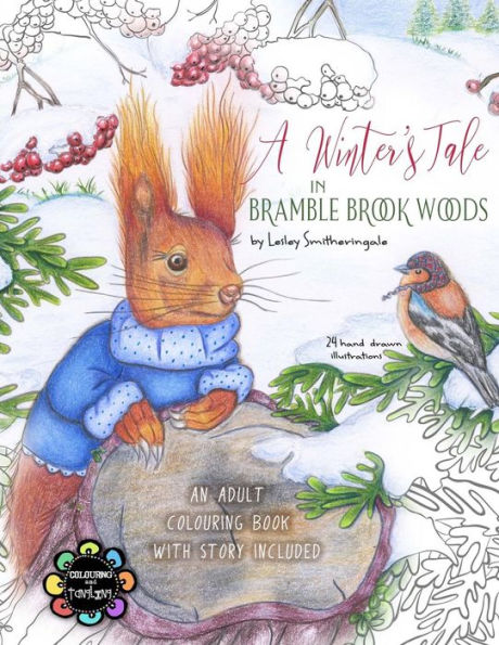 Un cuento de invierno en Bramble Brook Woods: Libro de colorear para adultos