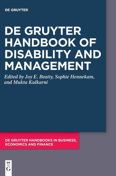 De Gruyter Handbook Of Disability And Management (Issn)