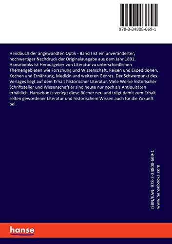 Handbuch Der Angewandten Optik: Band I (German Edition)