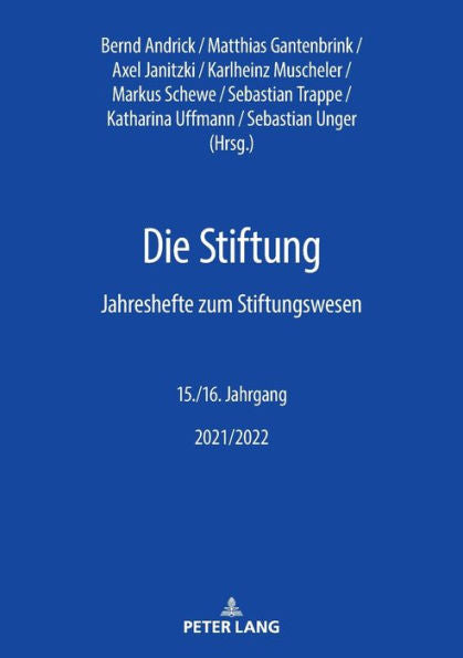 Die Stiftung - Heft 15/16 (German Edition)