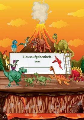Hausaufgabenheft Dino-Design (German Edition)
